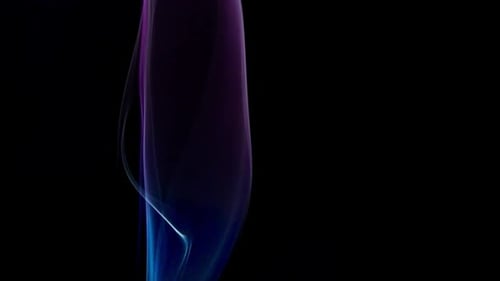 Abstract Blue and Purple Smoke Dancing on Black