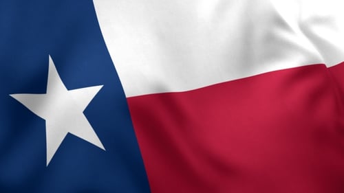 Realistic Texas State Flag Waving Loop Background Animation