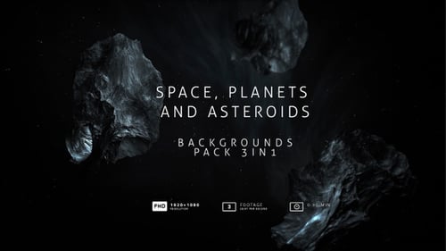 Pack de Arrière-plans d'écran 3 en 1 sur l'espace, les planètes et les astéroïdes et cosmos