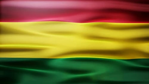 Realistic Waving Red Yellow Green Flag Loop