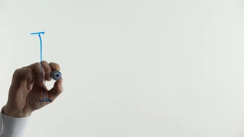 Hand Writes Insurance on Glass Surface