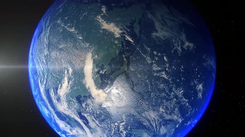 Realistic Earth Zoom Out Clouds Japan Tokyo