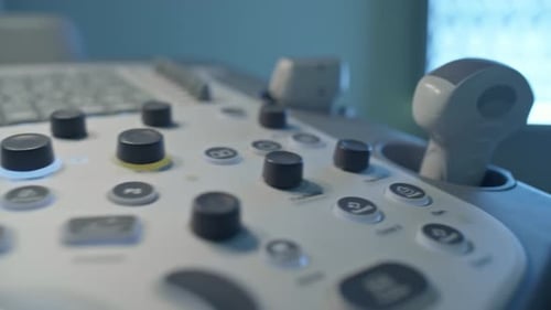 Close Up of Ultrasound Machine in Hospital Room