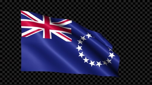 Cook Islands National Flag Waving Loop Animation