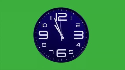 Modern Blue Clock Face Moving Fast Forward