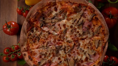 Pizza With Mushroom And Ham