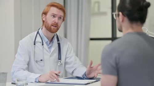 Doctor Consults with Patient in Bright Office