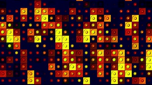 Seamless loop motion of shimmering square shaped objects