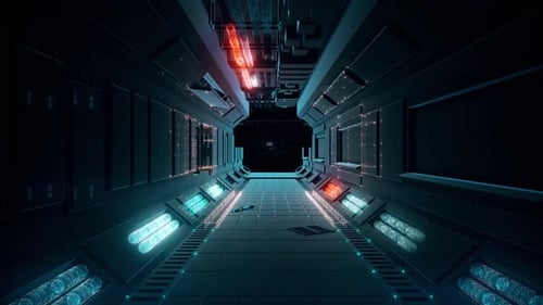 Nave espacial Ciencia ficción Interior 3d Escaneo Hud Holograma 4k