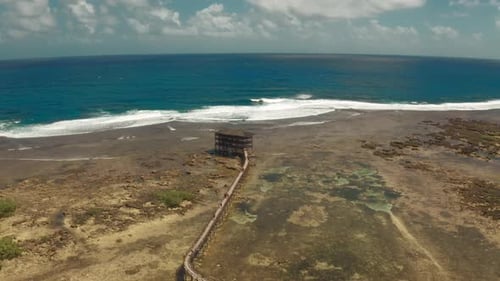 The Famous Cloud 9 Surf Boardwalk in Siargao Island, Philippines.