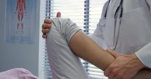Physiotherapist at work in a hospital