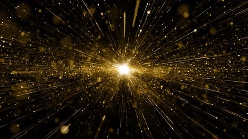 Golden Particle Light Ray Starburst Background Loop