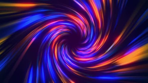 Neon Light Swirl Vortex Tunnel Animation