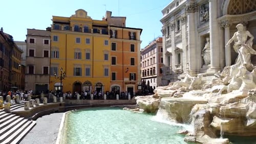 Timelapse in Trevi Fountain Rome Italy