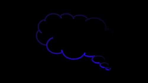 Icono de chat de voz de animación perfecta de neón sobre fondo negro. Icono de mensaje.