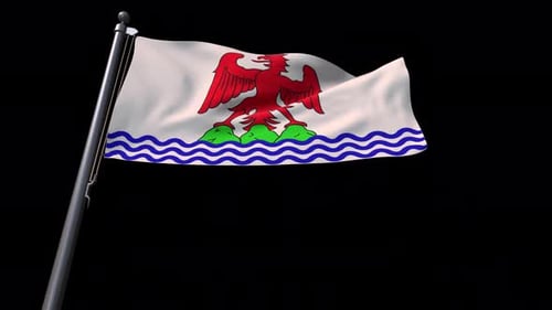 Waving Flag of Nice City for Civic Projects