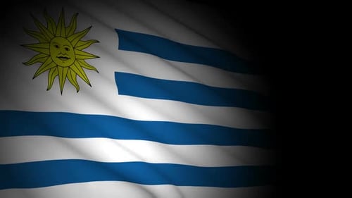 Uruguay-Flagge weht im Wind