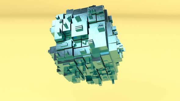 Cover for Intro 3d Metal Cube Able to Loop Seamless Futuristic Background