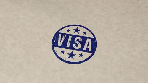 Grunge Style Visa Rubber Stamp Animation