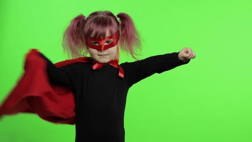 Energetic Child Super Hero Posing with Confidence