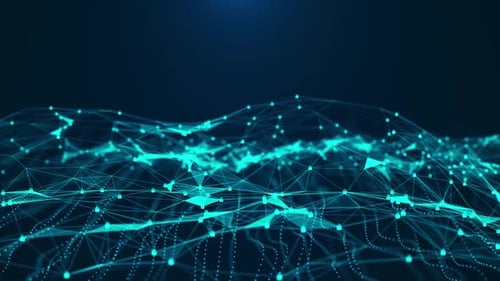 3D moving lines and dots Abstract dark blue with plexus motion graphic