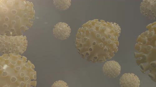 Coronavirus cells moving