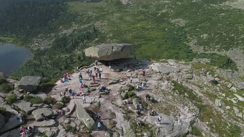 Over Peak Mountain with Many People