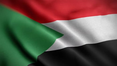 Waving Flag of Sudan Seamless Loop Animation