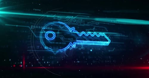 Animación en bucle abstracta del símbolo de cifrado de claves