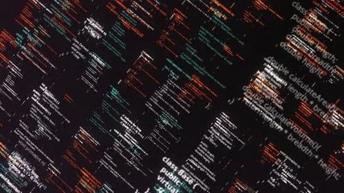 Code informatique sur écran LCD