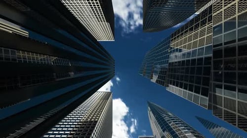 Buildings and Skyscrapers with Apartments and Offices for Financial Companies