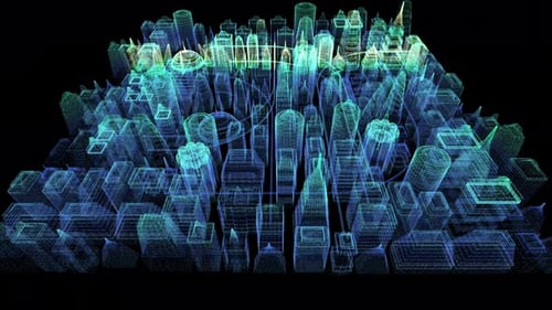 Ciberciudad holográfica futurista 04