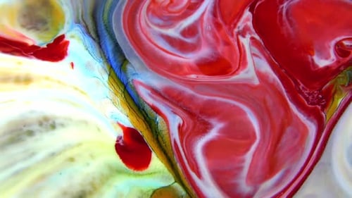 Abstract Paint Swirls in Vibrant Colors