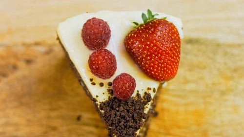 Delicious Cake Slice with Fresh Berries
