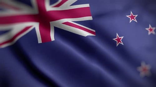Fondo de primer plano ondeado con textura de la bandera de Nueva Zelanda