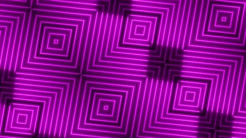 Animation de lignes lumineuses géométriques à lumière néon de couleur violette. Vd 727