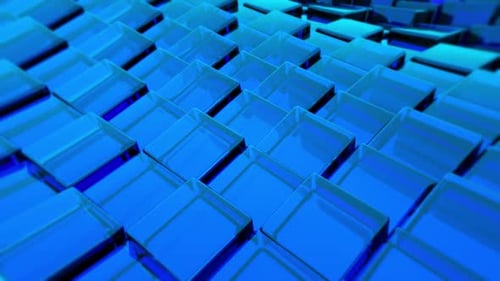 Waving Blue Cubes Geometric Abstract Background