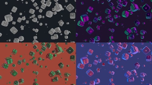 Animated Falling Dice Loop Background Pack