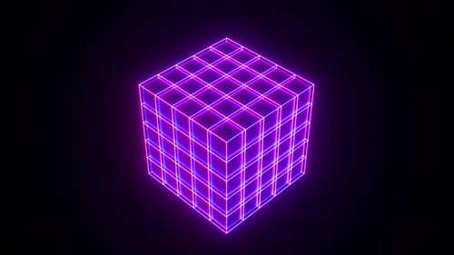 Glowing Sci Fi Cube