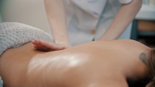 Relaxing Back Massage at a Home Spa