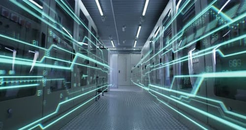 Innenraum eines futuristischen Power Control Centers