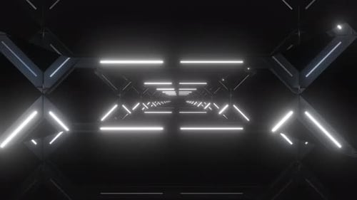 Futuristic Neon Geometric Tunnel Loop Background
