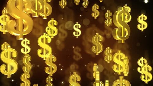 Fallende Dollarsymbole