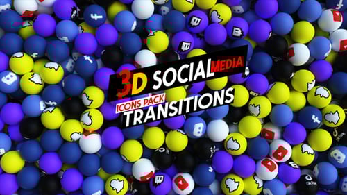 3D Social Media Icon Sphere Transitions