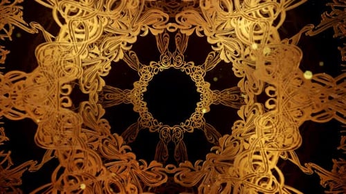 Golden Ornate Flowing Patterns Abstract Background Animation