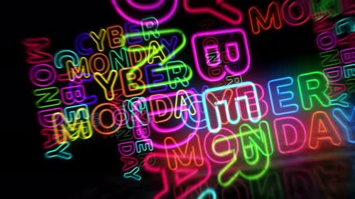Dynamic Neon Cyber Monday Text Animation