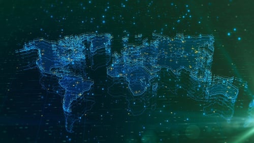 Futuristic Global World Map 4 K