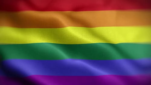 Realistic Waving Pride Rainbow Flag Background