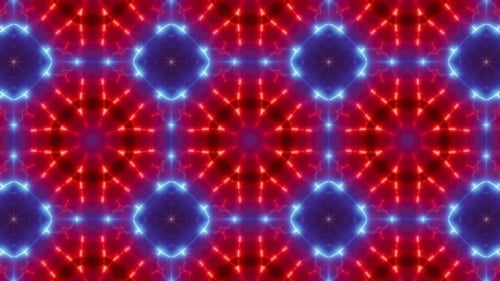 Blinking Red and Blue Led Vj Light Kaleidoscope Loop 4K 15