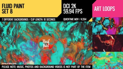 Vibrant Fluid Paint Abstract Background Animation